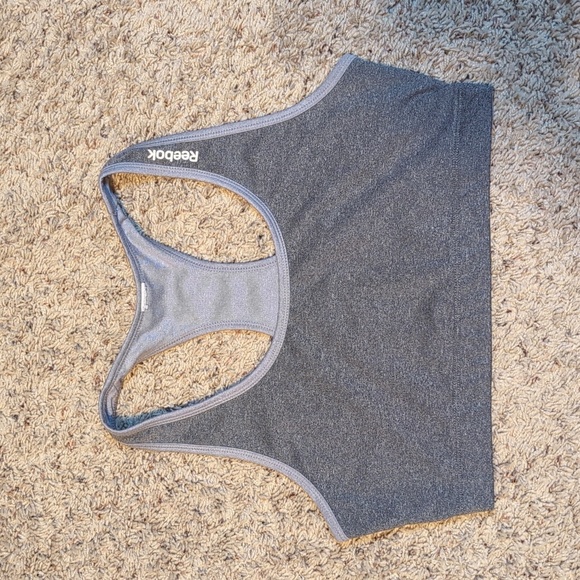 Reversible Gray Reebok Reflective Running Sports Bra Sz L - Picture 1 of 7